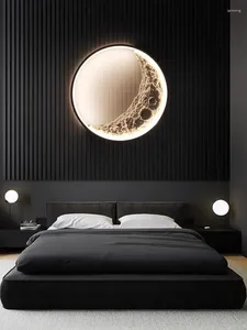 Lampa ścienna Modern proste księżycowe lampy LED Foyer salon dekoracje domu wewnętrzne oświetlenie zewnętrzne oświetlenie kinkietki sypialnia sypialnia sypialnia