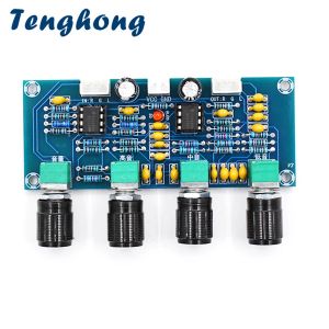 Förstärkare Tenghong Dual NE5532 AVSLUTA TONE TONE PREAMP BOARD AUDIO TREBLE BASS JUSTERING EXCOFTIZER PREMPLIFIER CONTROL PREAMPLIFIER