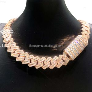 Zupełnie nowa najnowsza design naszyjnika kubańskiego Rose Gold Trapezoid Kształt Diamentowy Hip Hop Bransoletka liniowa