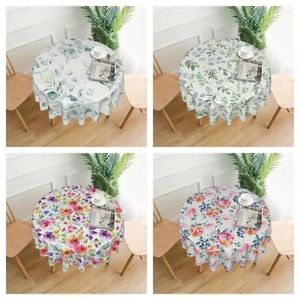 Tala de mesa 1pc Spring Summer Summer Floral Round Toalha