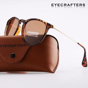 Солнцезащитные очки коричневые бренд дизайнер поляризованный женский ретро винтажный кошачий глаз женский модный зеркальный зеркал 4171Sunglasses 230A