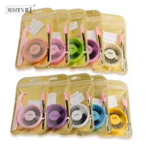 Wholesale Lashes 41050 Pairs False Eyelashes Kit Natural Long Wispy Fluffy 3D Mink with Brushes and Tweezer Makeup Cils 240506