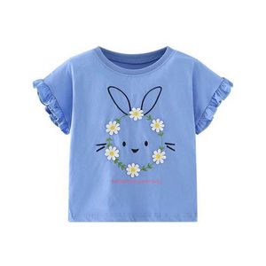 T-shirty skoki mierniki 2-7t Nowe przybycie Summer Girls T koszule krótkie rękawy gorące sprzedaż koszulki dla dzieci Tops Baby Costume Baby Shirtsl2405