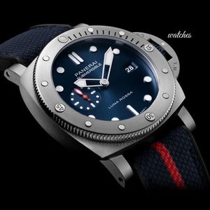 Projektant zegarek na rękę na rękę zegarek męskie 44 mm sportowy zegarek męski czarny glow wodoodporny gumowy data luksusowy zegarek niebieski talerz Milan Band Vizx