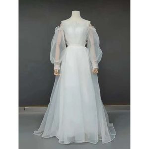 Dresses Recommend Simple Sheer White Off Beach Shoulder Dress Floor Length Long Sleeves For Wedding Or Holiday