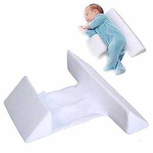 Baby Wishes Spädbarns sömnkudde Baby Side Sleeper Pro Pillow Positioner Anti Roll Cushion Förhindra platt huvudbädd 224Q