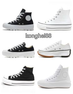 Designer Canvas Shoes Men Women Thick Bottom Platform Casual Shoes Spring and Autumn Classic Black and White High Top Low Top bekväma Sneakers 35-44