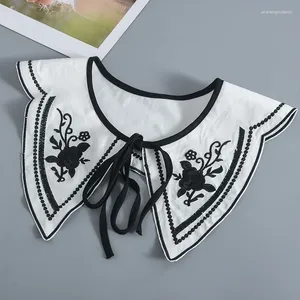 Bow Ties Women Embroidery False Collar Shawl Girls Student Doll Ruffled Shoulder Wraps For Shirt Löstagbar Small Cape Fuax Cols