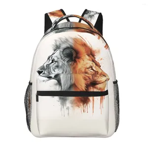 Рюкзак Lion Sketch две стороны, чтобы столкнуться с учениками Unisex Polyester College рюкзаки Печать современные школьные сумки Rucksack