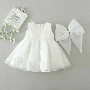 Flickans klänningar 2020 Summer Baby Girls Dress Newborn Baby White Lace Princess Dresses For Baby Sleeveless Birthday Costume Infant Party Dressl2405