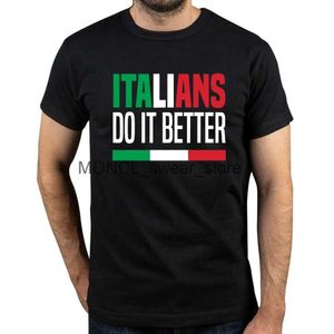 メンズTシャツイタリア人はそれをやるより良いイタリアイタリアTシャツ夏の誇りに思っています