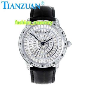 Full Moissanite Baguette Handgelenk Luxus Uhr für Männer mechanische Handgelenk Wache weiße VVS Moissanite Männer Juwely Uhr