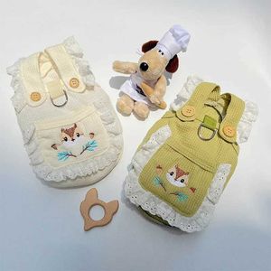 Hundkläder Summer White Dogs Clothes Squirrel Vest Pet Clothings Fashion Cotton Clothing Super Small Puppy Cute Chihuahua Print H240506