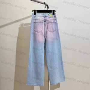 Designer Women's Jeans 2024 Spring High End Wear Wear Piccola Pink High Drivery Gamba Gamba a gamba per donne