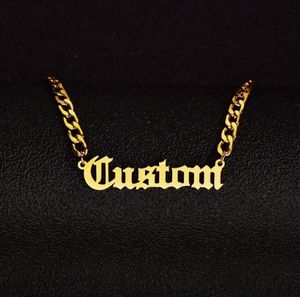 Name Personalized Customized Necklace Pendant Gold Color 5mm Nk Chain Custom Nameplate Necklaces for Women Men Handmade Gifts K67X8988260