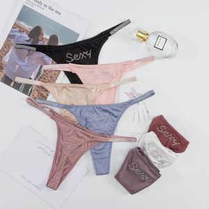 Kadın Panties Eğlenceli Elmas Seksi T şeklinde iç çamaşırı Kadınlar Hafif Nefes Alabilir Tracess Buz İpek Üçgen Pantolon