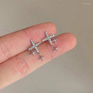 Dangle Earrings JWER Goth Y2K Cute Sweet Cool Crystal Zircon Cross Star Pendant For Women Men Punk Grunge Jewelry Accessories