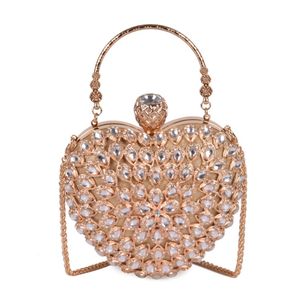 Pink Sugao Women Evening Clutch Bag Gorgeous Pearl Crystal Beading Bridal Wedding Party Väskor Crossbody Handväskor Ny stil Handväska 236m