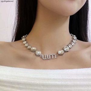 Miu Big and Small Sister Style~ High Class Full Diamond Party Collarbone Chain Dress Necklace Accessories 2024 00