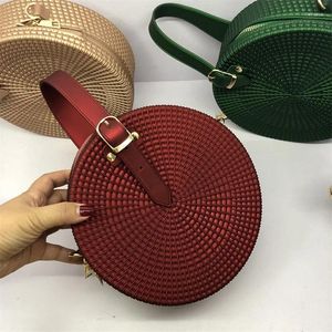 TOTES Crossbody Bag Ins Chic Girl Matte Pvc Jelly Rattan Fashion Tkena Kobieta okrągła