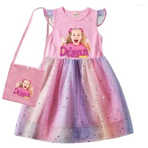 Abito da ragazza Diana e Roma Dress for Girls Princess Costumes Birthday Halloween Party Vestidos Kids Short Maniche