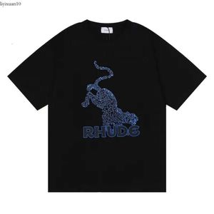 RH -Designer Herren Rhude Sticker T -Shirts für Sommer Herren Tops Buchstaben Polos Hemd Damen T -Shirts Kleidung Kurz lässig Ärmel -Baumwoll -T -Shirts Grafik Tees 129