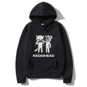 Men's Hoodies Sweatshirts Radiohead Hoodie Punk Independent Rock Band Printed Mens Street Clothing Sweater Harajuku Pullover Unisex Sportswear Q240506