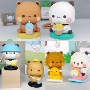 Miniatures Yiers Mitao Panda Bubu Dudu Figure Model Original Collectible Cute Action Kawaii Bear Toy Doll Ornament Home Deroc Birthday Gift