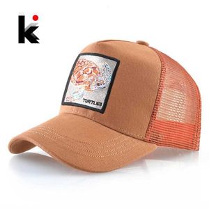 Ballkappen Fashion Trucker Caps Männer Frauen Snapback Mesh Baseball Cap mit Turtles Patch Outdoor Beach Casual Viersaison Visor Hats Hip Hop T240429