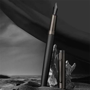 Papelaria Metal Metal Black Forest Stainless Steel Presente Pen Fina Pens de Signature Fountain Caligrafia 240428