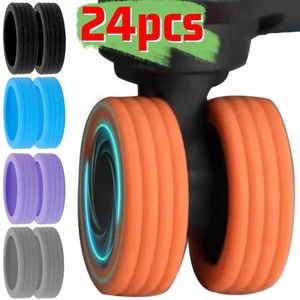 824pcs Rolling Bagage Wheel Protecter Silicone Siltcase Sapatos de rodízio Reduce acessórios de bolsa de capa de silêncio 240429