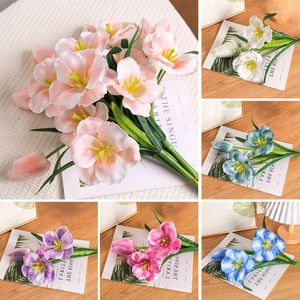 Fiori decorativi tulipano in seta artificiale toccare davvero il fiore per decorazione del matrimonio disposizione vano per la casa decorazione bouquet