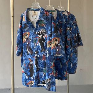 Y2K Blue Martine Rose Hawaiian Shirt Summer Men Kobiety 1 1 Wysokiej jakości mody swobodne koszulki koszulki plażowe top koszulki 240504