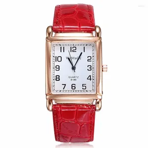 Armbanduhren Top Women Watchs Mode Square Dial Analog Quarz Armbanduhr PU Leather Watchband Einfache elegante Damen Uhr