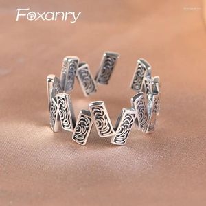 Cluster Rings Vintage Handmade Party For Women Couples Fashion Creative Flower Pattern Geometric Finger Jewelry Gifts