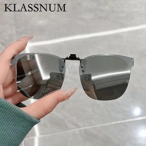 Sonnenbrillen Männer fahren Clip auf Sonnenbrille polarisierte Flip -Up -Brille Frauen verlaufen UV400 Sun Square Night Vison Fischereibrille