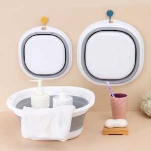 Havzalar 3pcs Plastik Katlanır Havzalar Taşınabilir Yıkama Havzaları Katlanır Çamaşırhane Küvet Yetişkin Bebek Banyosu Boza Banyo Mutfak Yıkama Havzası