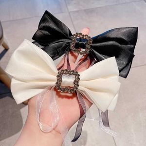 Altri fiocchi per capelli in cristallo di lusso Clip Hairpins Barrettes Long Ribbon Korean Diamond Hair Clips Spring Clip Accessori per donne ragazze