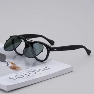Sonnenbrille hochwertiger Acetat Original Japanische handwerklich dekorative Brille Optical Rahmen Retro Quadrat Clip auf Nietverbindung