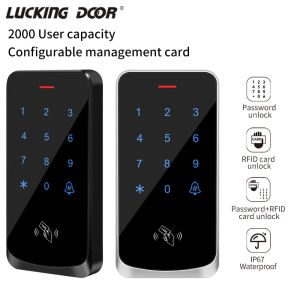 Cartão 2000 Sistema de controle de acesso do Card 2000 IP67 Impermeável RFID EM Bloqueio da porta do teclado Backlight Screen Touch Screen Wiegand 26 34 Card Reader