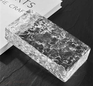 Divisores Ultra White Series Padrão de gelo de vidro Partição de vidro Parede de cristal tijolo sólido Hot derreta tijolo quadrado