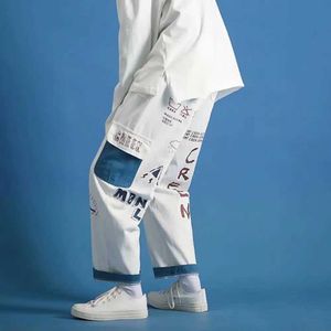 Calça masculina calça corredor letra de temperatura impressa vestido de temperatura de hip-hop roupas masculas roupas masculinas