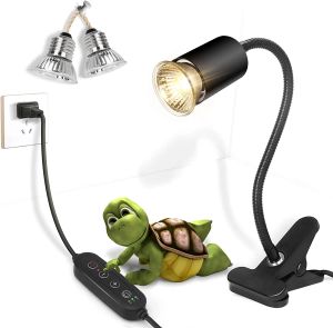 Beleuchtung Reptilienwärmlampe, UVA/UVB -Habitat -Spotlicht mit Timing und Dimmen, Heizung Licht mit Klemme für Schildkröten, Eidechse, Schlange