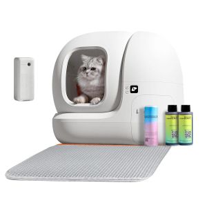 Коробки Petkit Self -Clearing Cat Box Puramax очень большая автоматическая коробка для кошачьего мусора для нескольких кошек.