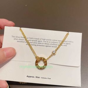 デザイナーのCraitrie Nacklace New Double Chain Diamond Ring Love Letter Necklace Light Luxury Luxury Style Versatile Collar Accessor