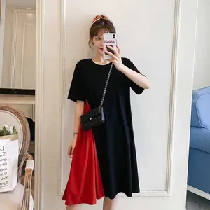 Party Dresses Spring Summer Fashion Elegant Round Neck Pullover Short Sleeve Clothing Casual Versatile Western Commuting Women's