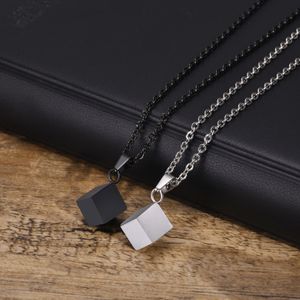 Small Square Cremation Urn Stainless Steel Pet Memory Necklace Jewelry Ash Urn Pendant Keepsake Cremation Urn for Ashes