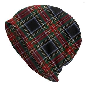 Berets Tartan Designs Bonnet Homme Fashion Thin Skullies Failies Stewart Plaid Caps for Men Women Style Hats