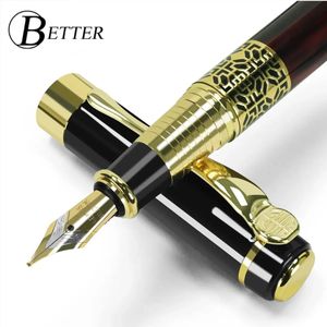 Metal Fountain Pens Retro F Nib With Ink High Quality For Business Writing Gift Office School Supplies for Students Stationery 240428