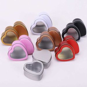 3st Candles Metal Heart Form Tins With Lock Tomma TINS ​​förvaring Kosmetiska behållare för ljus Spice Refillerbara aromaterapibehållare burkar